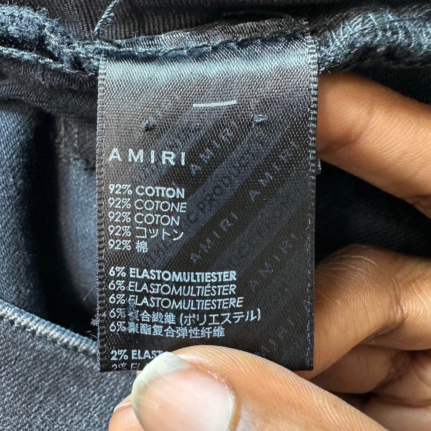 Amiri MX1 Grey Art Patch Black Denim Jeans Sz 28