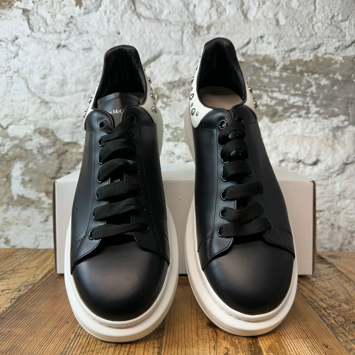 Alexander McQueen Studded Tab Black White Sneaker Sz 14 (47)