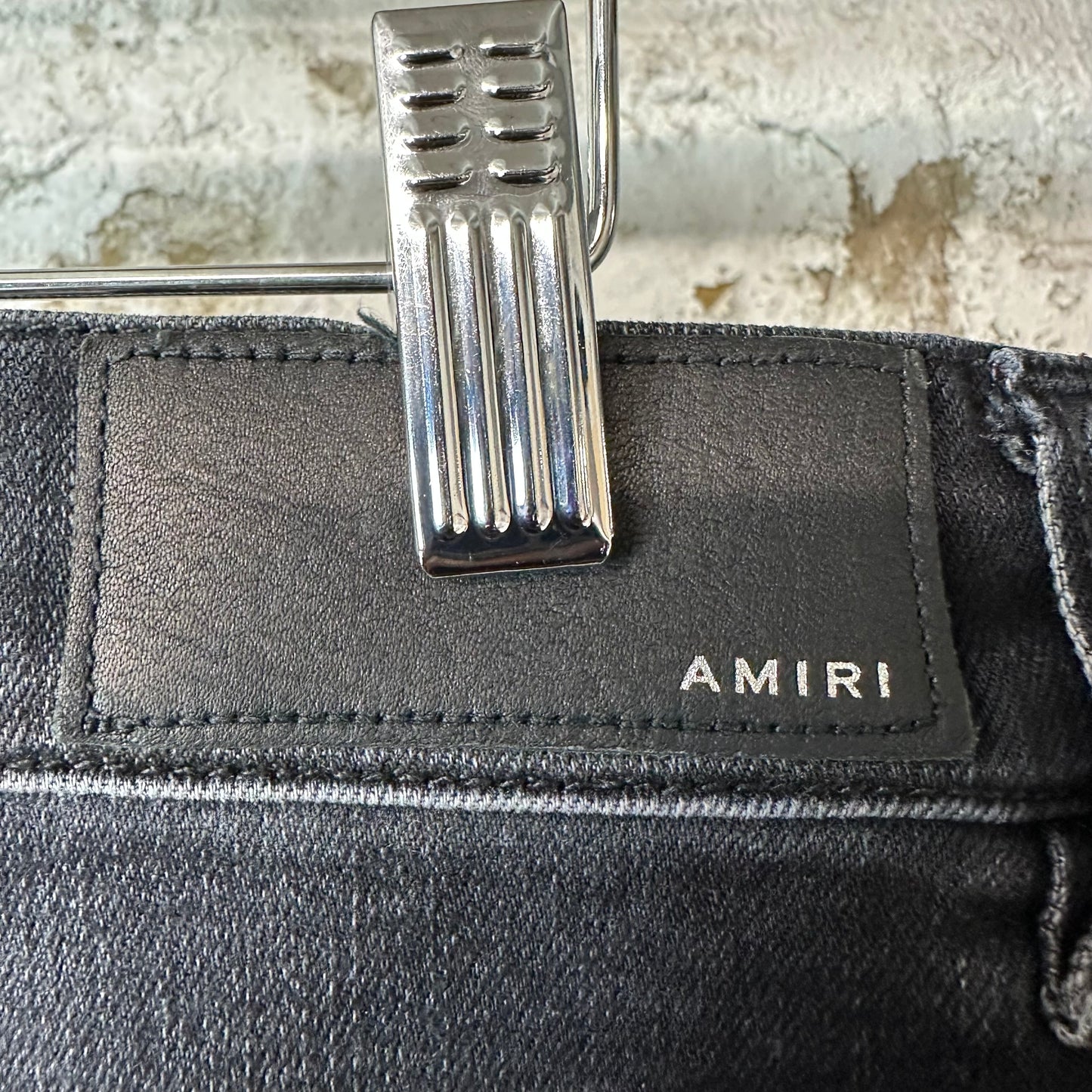 Amiri MX1 Brown Plaid Flannel Black Denim Jeans Sz 32