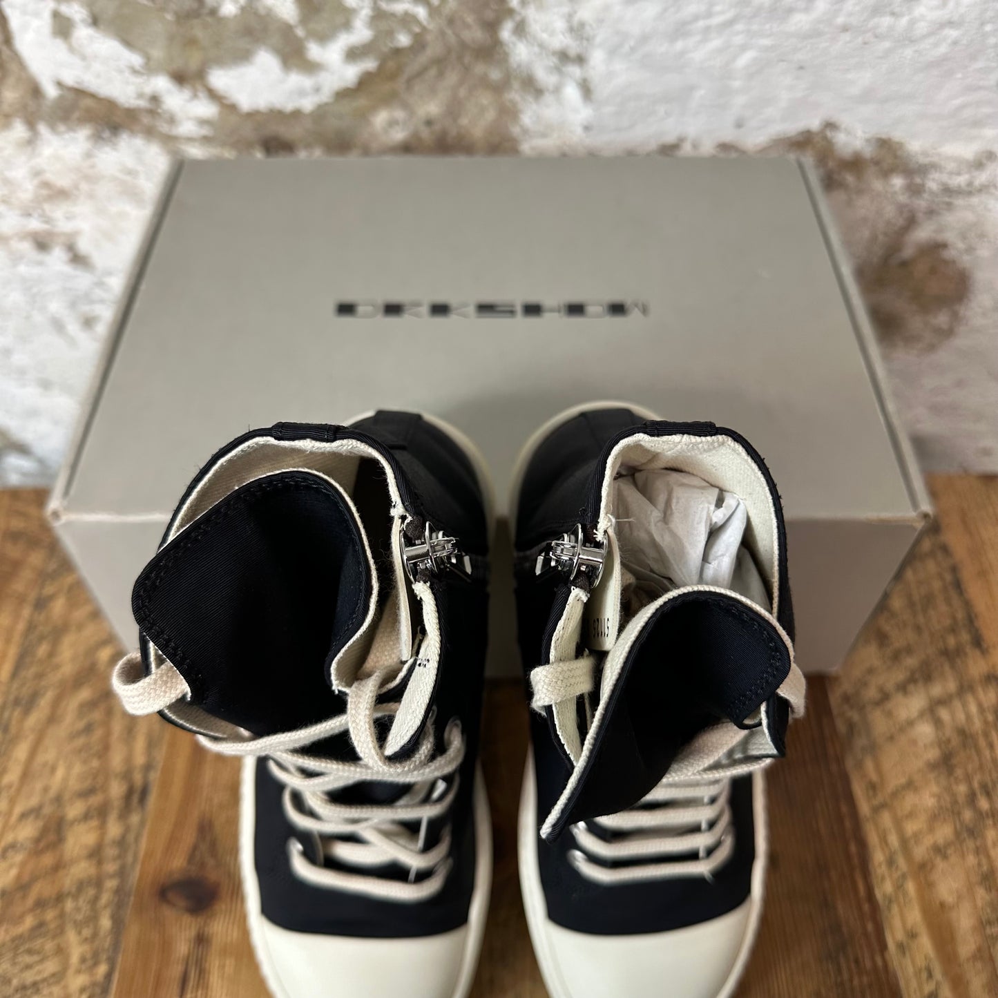 Rick Owens High Quote Black Milk Sneaker Sz 5 (37) DS