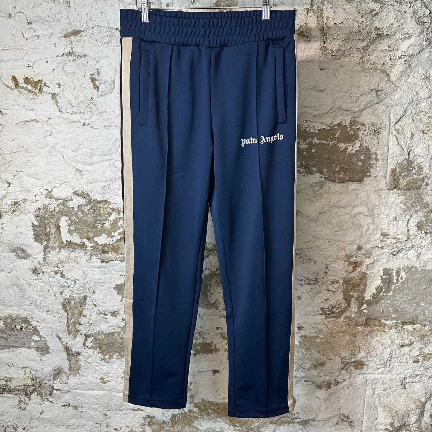 Palm Angels Navy Beige Track Pants Sz M
