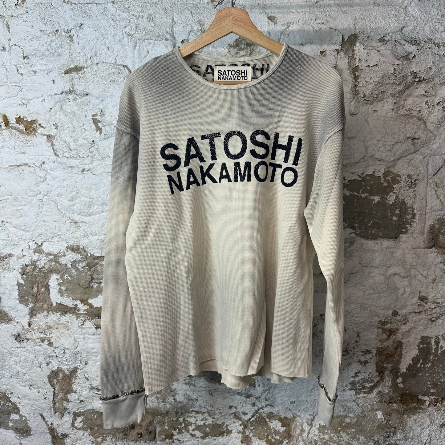 Satoshi Nakamoto Logo Studded Thermal Long Sleeve Sz XL
