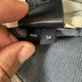 Amiri MX1 Black Leather Dark Blue Denim Jeans Sz 34
