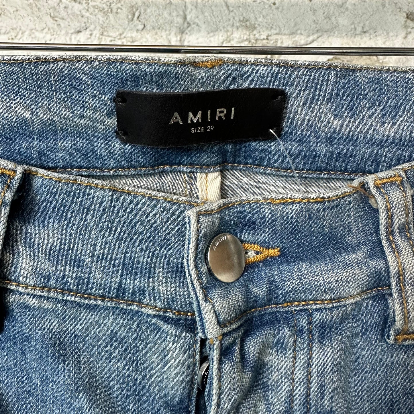 Amiri MX2 Multicolor Flannel Blue Denim Jeans Sz 29