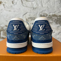 Louis Vuitton Denim Monogram White Trainer Sneaker Sz 10.5 (9LV)
