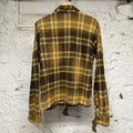 Vale Chocolate Checkered Rhinestone Flannel Sz M