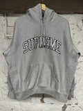 Supreme Grey Glitter Spellout Hoodie Sz M