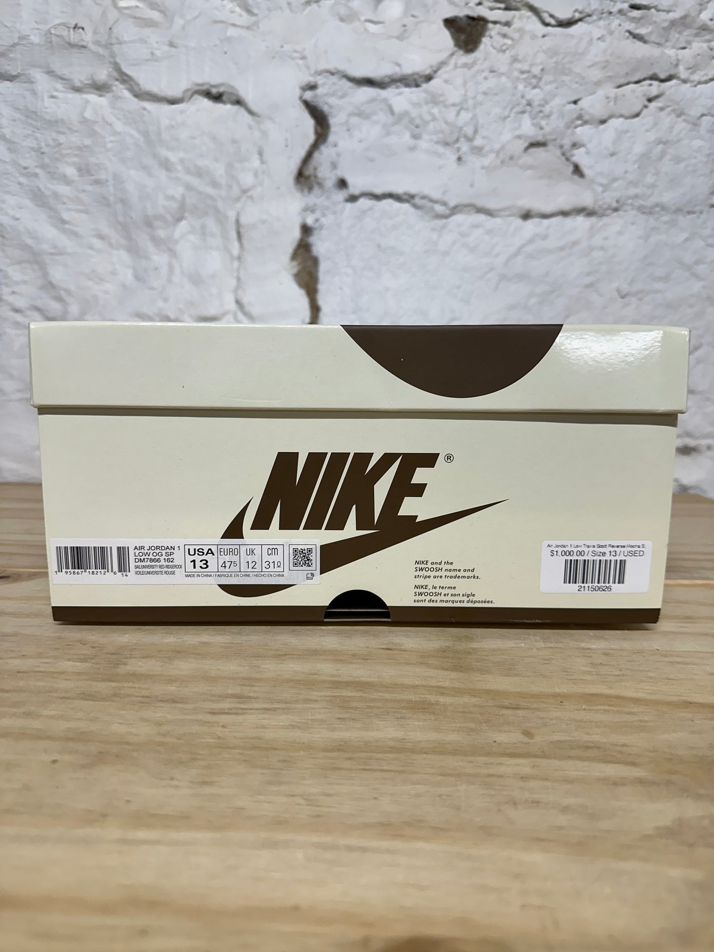 Air Jordan 1 Low Travis Scott Reverse Mocha Sz 13