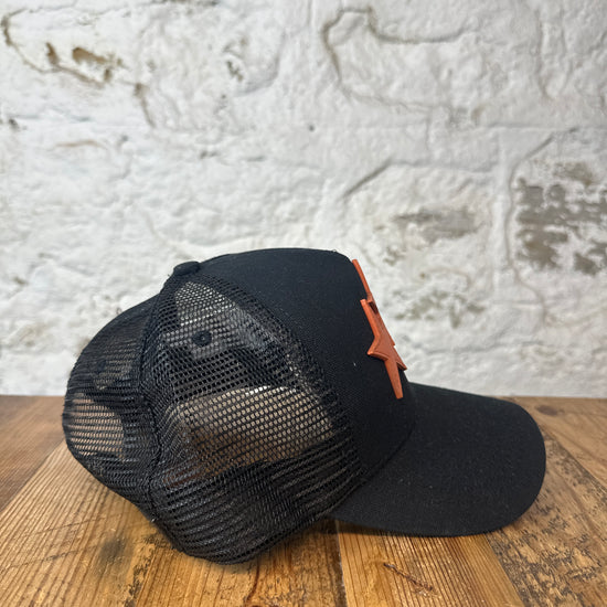 Amiri Orange Star Black Trucker Hat – The Gallery Online display picture 1