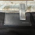 Amiri MX1 Black Leather Black Denim Jeans Sz 29