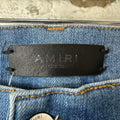 Amiri MX1 Aloha Patch Blue Denim Jeans Sz 32