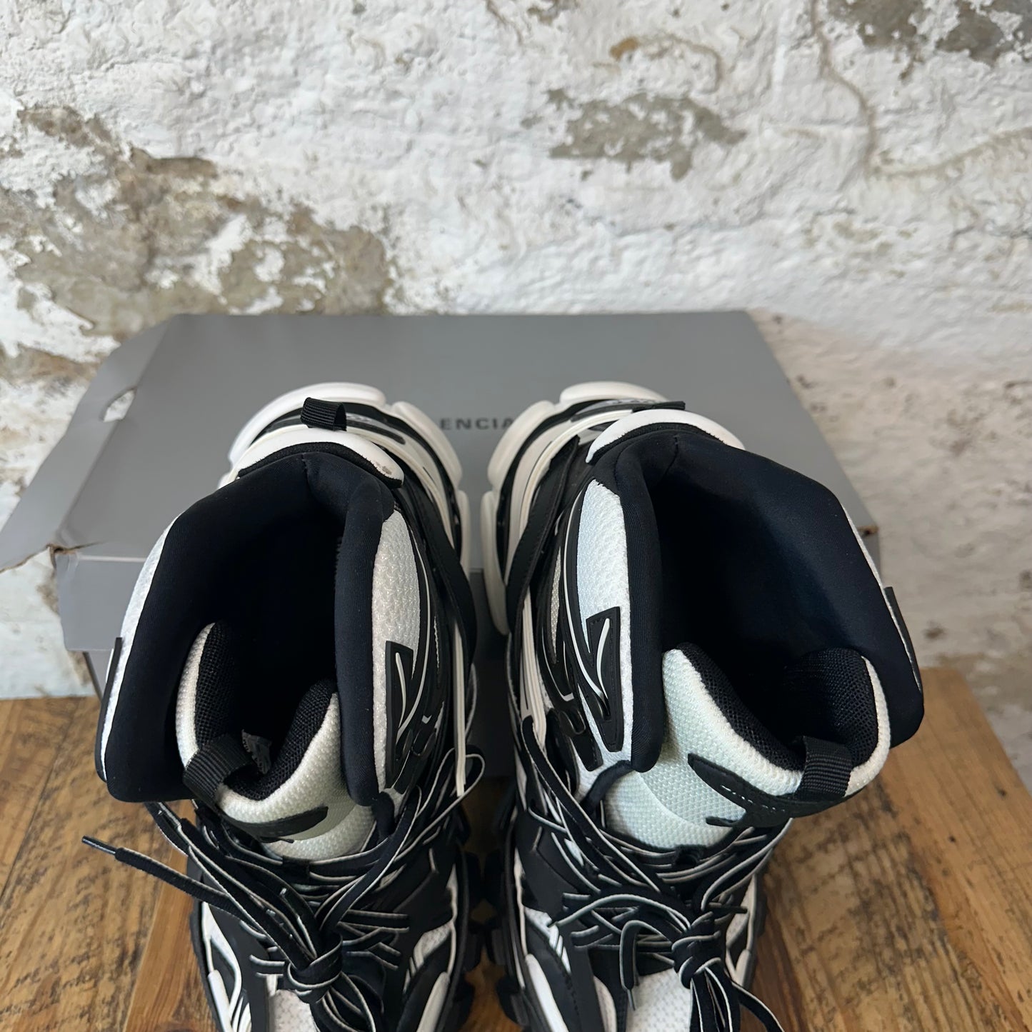 Balenciaga High Track Runner Black White Sneaker Sz 12 (45)