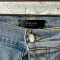 Amiri MX1 Cheetah Print Blue Denim Jeans Sz 34