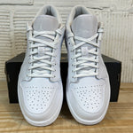 Air Jordan 1 Low Triple White Tumbled Leather Sz 9.5 DS