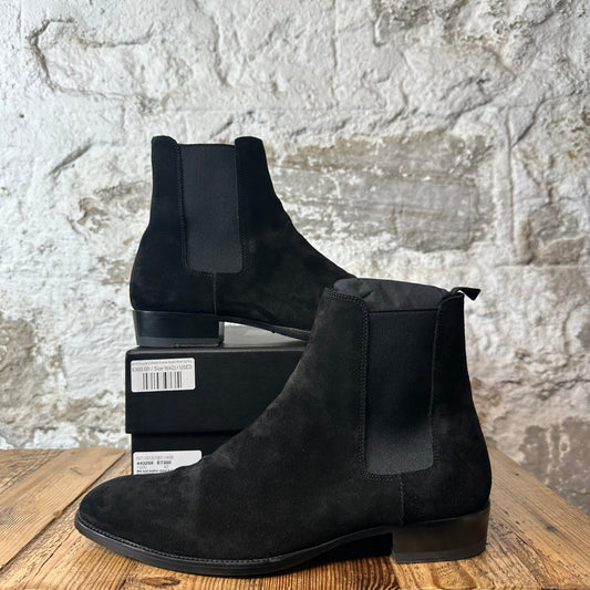 Saint Lauyrent Black Suede Wyatt Boot Sz 9 (42)