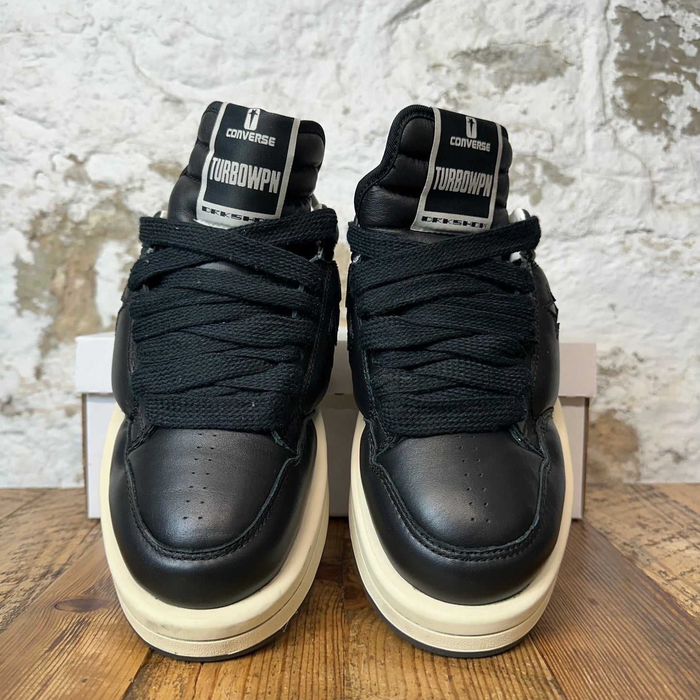Rick Owens Low TurboWPN Black Milk Sneaker Sz 7.5