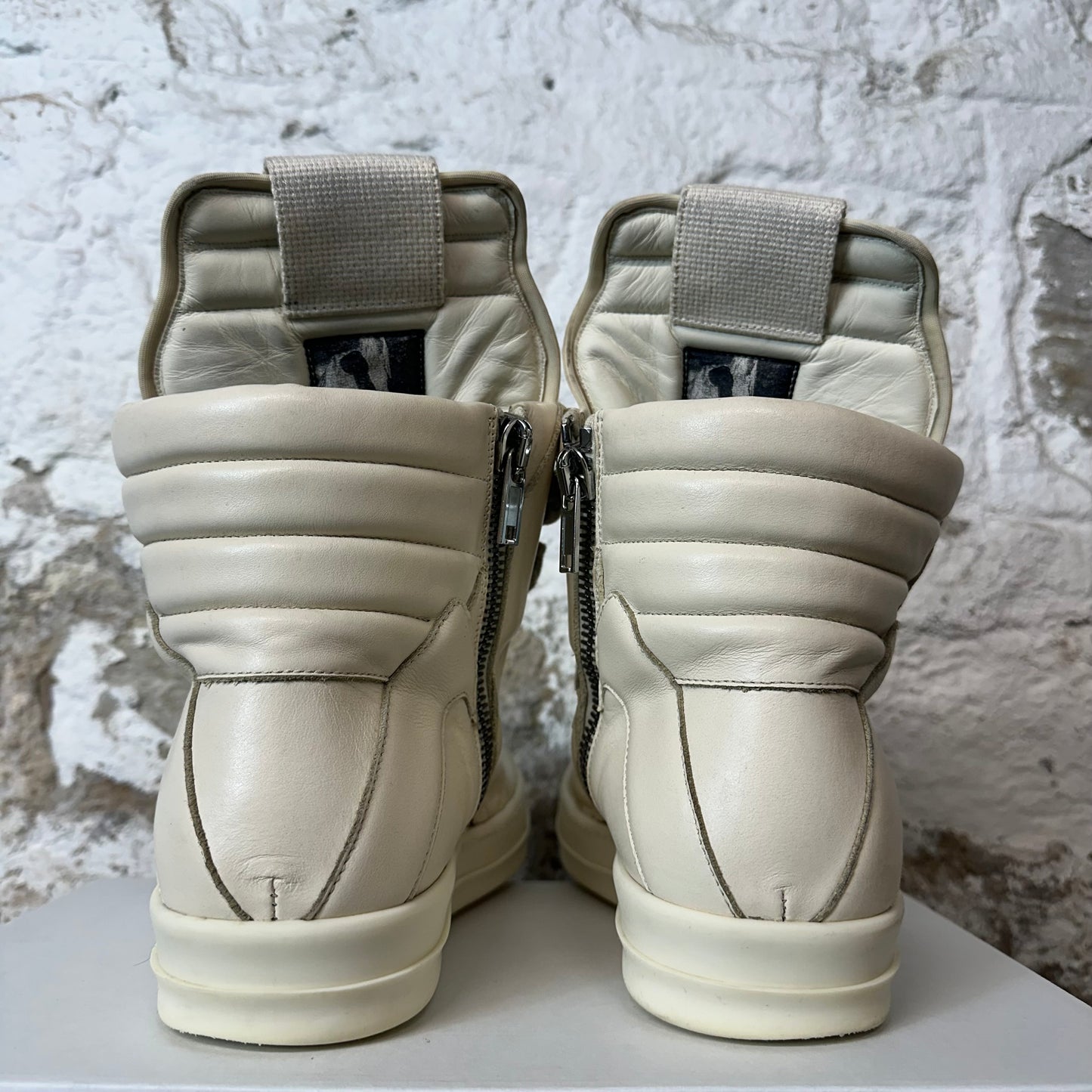 Rick Owens High Geobasket Jumbo Lace Milk Sneaker Sz 10.5 (43.5)