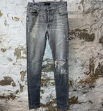 Amiri AM Drip Gray Denim Jeans Sz 34