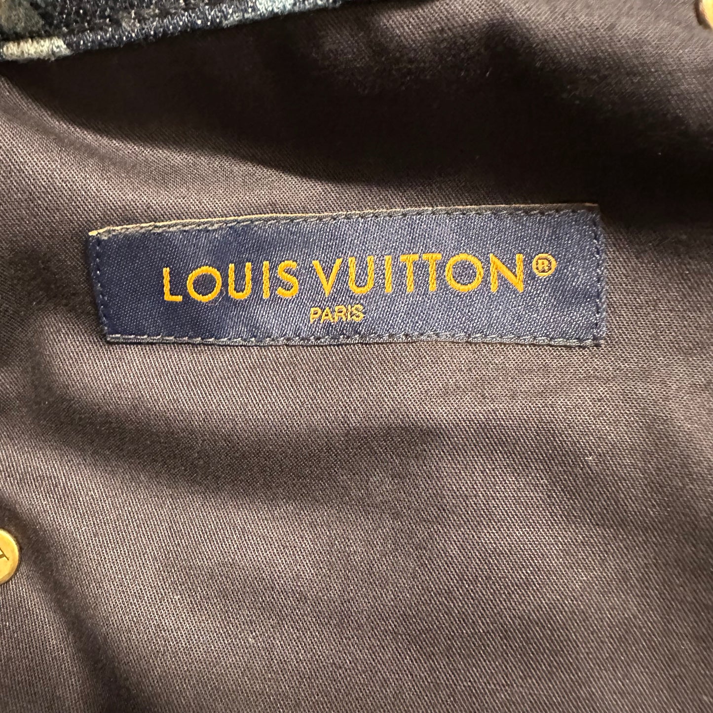 Louis Vuitton Blue Floral Monogram Blue Denim Jeans Sz 34 DS