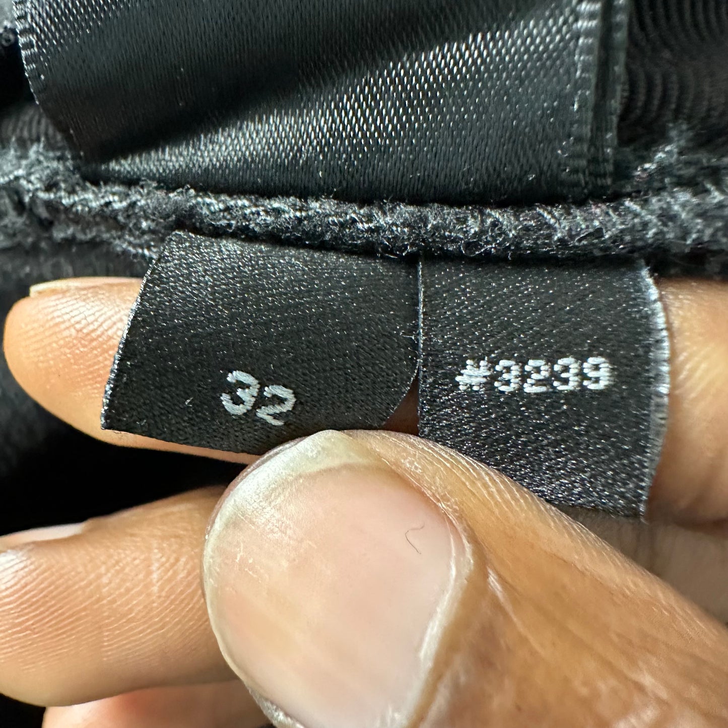 Amiri MX1 Black Leather Black Denim Jean Sz 32