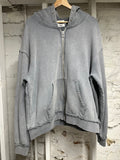 Saint Vanity Studded Grey Zip Up Hoodie Sz S (Stains)