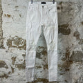 Amiri MX1 White Leather White Denim Jeans Sz 29