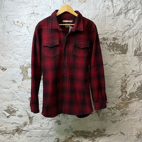 Off White Red Black Flannel Sz S