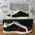 Gucci Red GG Monogram Green Terry Ace Sneaker Sz 4.5 (36.5)