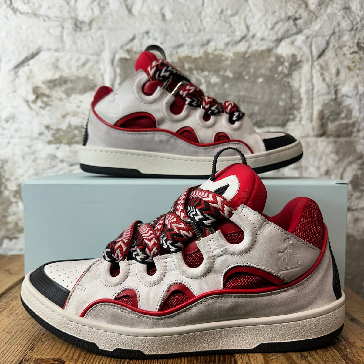 Lanvin Curb Black White Red Sneaker Sz 10 (43)