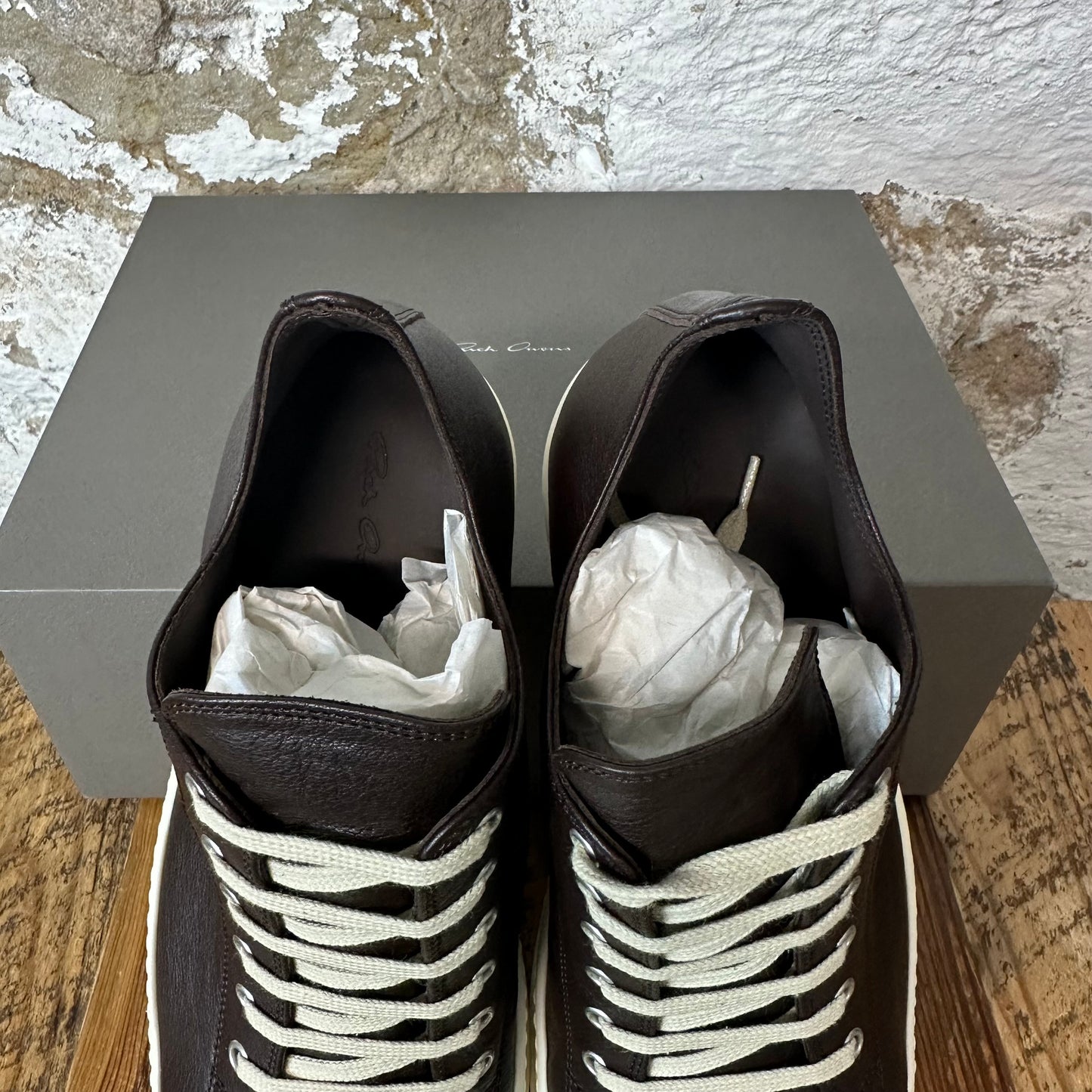 Rick Owens Hollywood Mahogany Milk Sneaker Sz 11.5 (44.5) DS