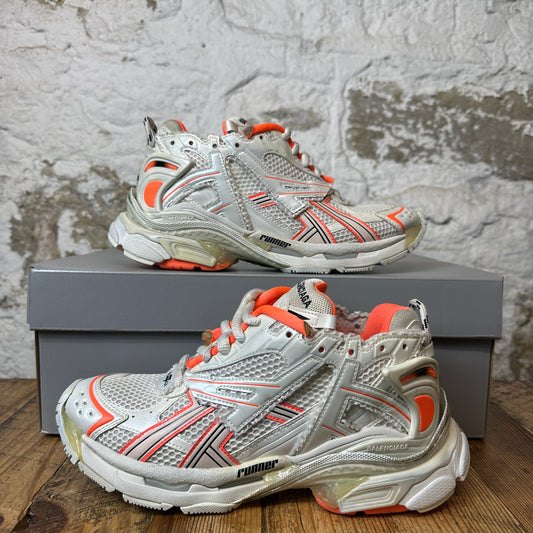Balenciaga Runner White Orange Sneaker Sz 7 (40)