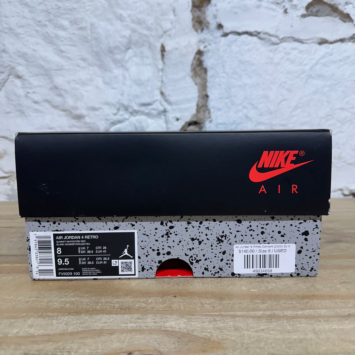 Air Jordan 4 White Cement (2025) Sz 8