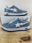 A Bathing Ape Bape Sta Low Blue Checkered Print Sz 9.5