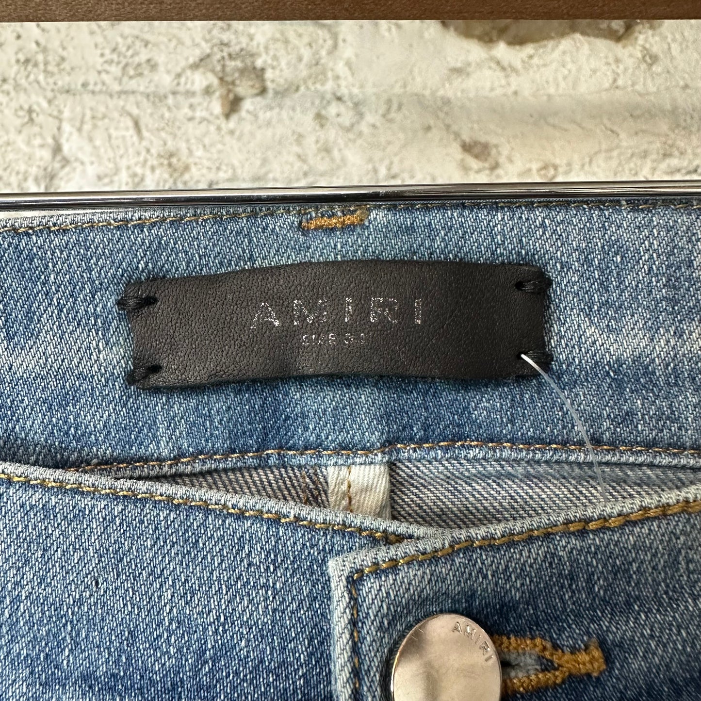 Amiri Multicolor Paint Splatter Blue Denim Jeans Sz 34