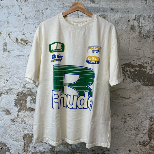 Rhude Roadway Racing T-shirt White Sz L DS