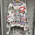 Vale Peace White Zip Up Hoodie Sz S