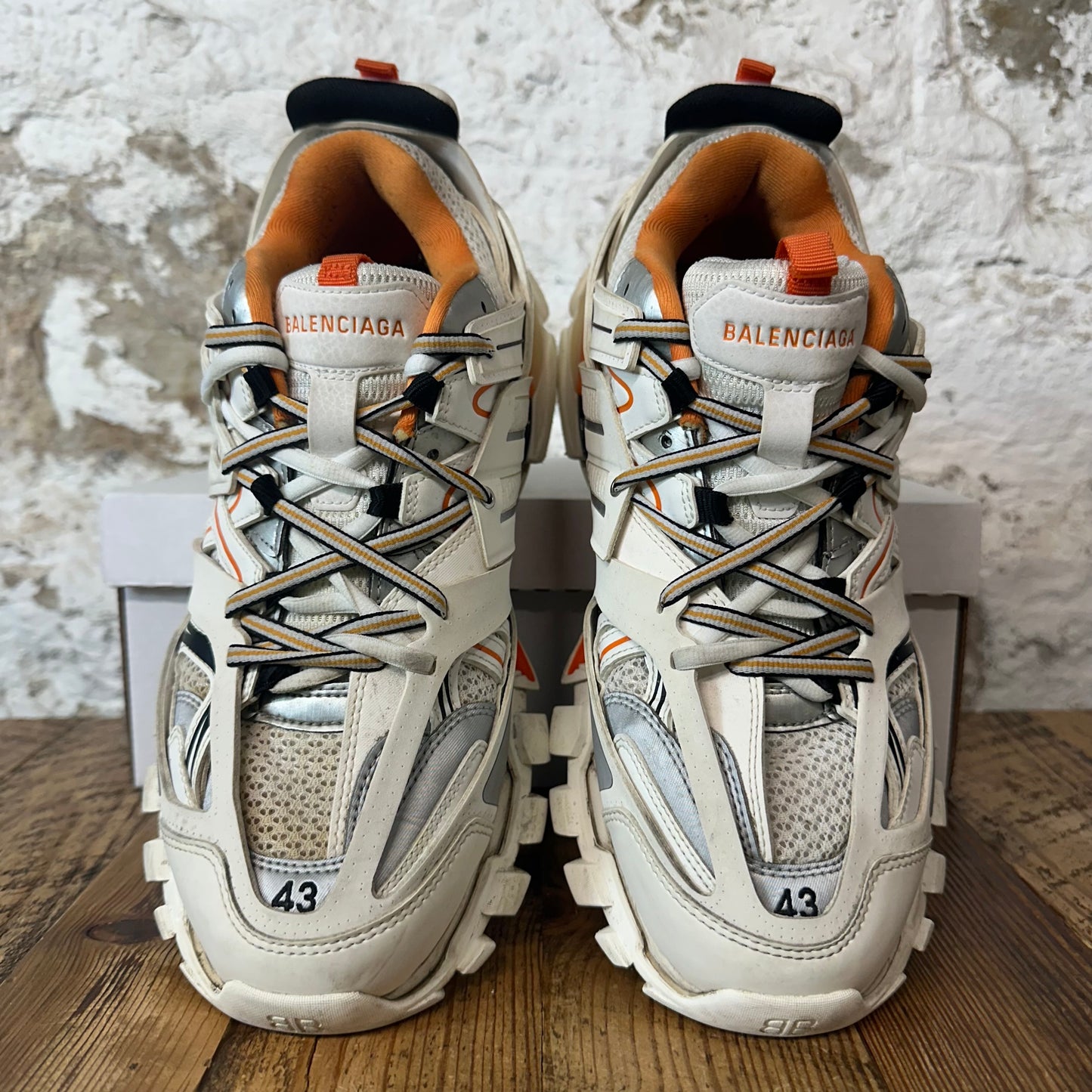 Balenciaga Track Runner White Cream Orange Sneaker Sz 10 (43)