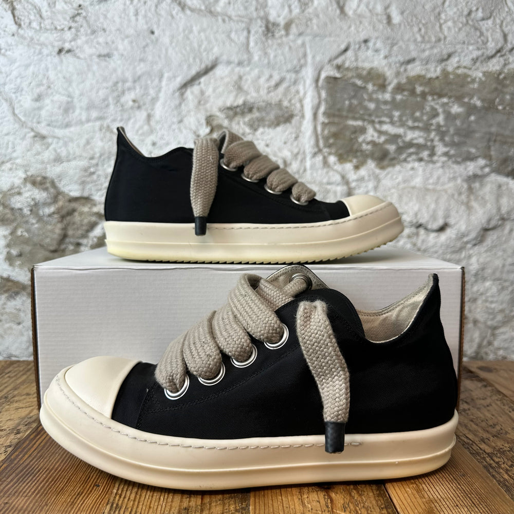 Rick Owens Jumbo Lace Black Canvas Milk Sneaker Sz 9 (42)