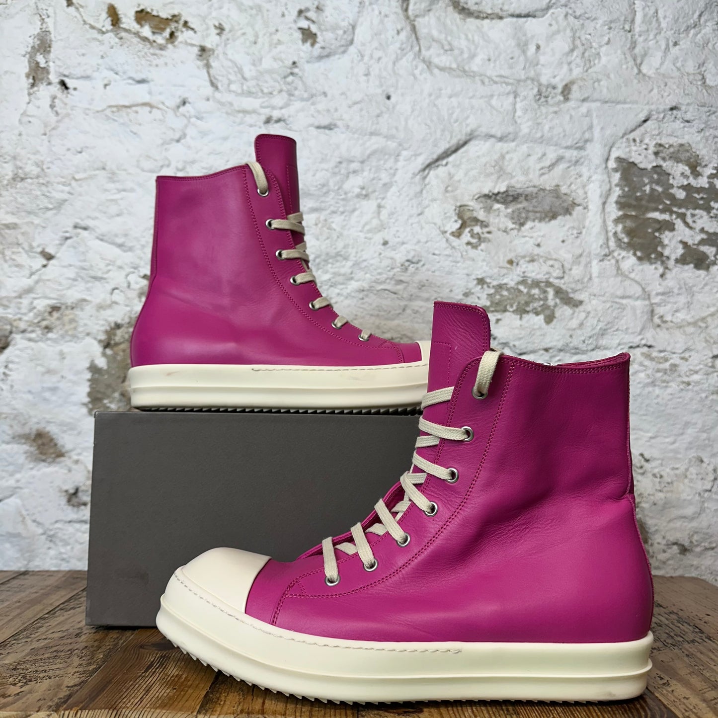 Rick Owens High Hot Pink Milk Sneaker Sz 10.5 (43.5)