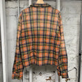 Vale Green Orange Rhinestone Flannel Sz M