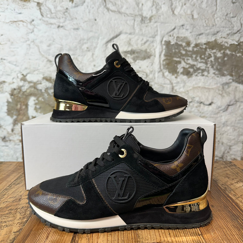 Louis Vuitton Black Brown Monogram Runaway Sneaker Sz 6.5 (39)