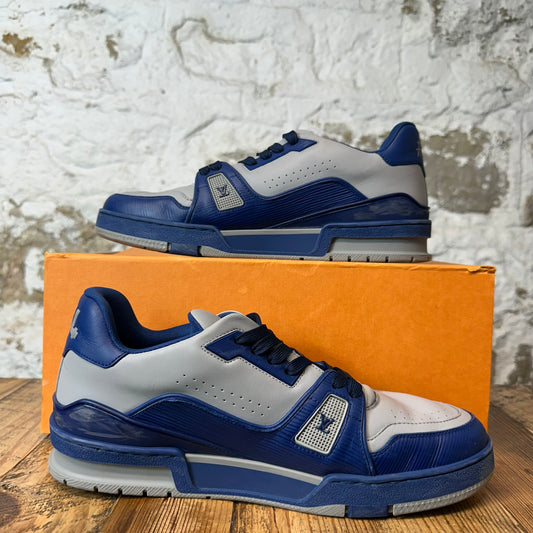 Louis Vuitton Blue Grey Trainer Sneaker Sz 10 (8.5LV)