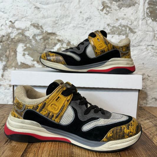 Gucci Ultrapace Black Yellow White Sneaker Sz 6
