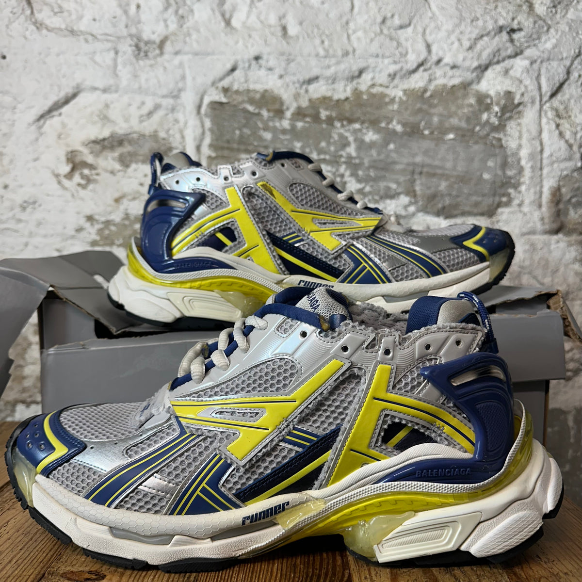 Balenciaga Runner Blue Yellow Grey Sneaker Sz 14 (47)