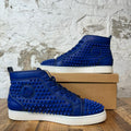 Christian Louboutin High Blue Leather Spike Sneaker Sz 11 (44)