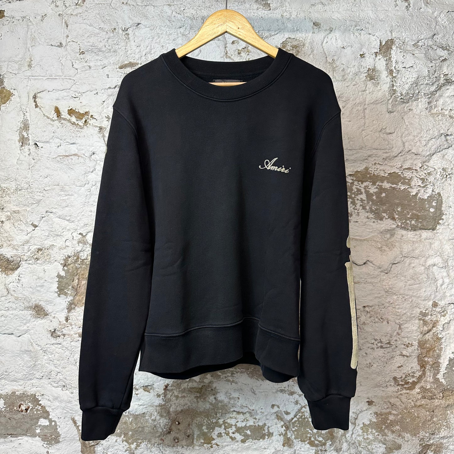Amiri Cream Bone Crewneck Black Sz M