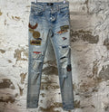 Amiri MX1 Biker Patches Blue Denim Jeans Sz 29