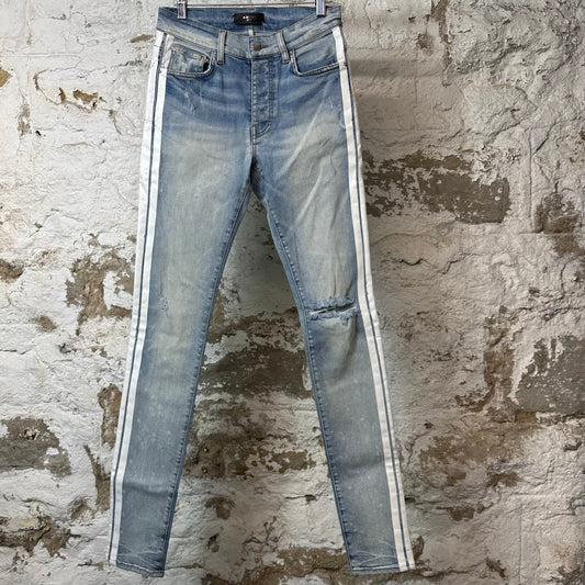 Amiri White Stripe Blue Denim Jeans Sz 29
