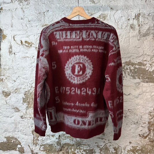 Supreme Money Sweater Burgundy Sz M