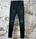 Amiri MX1 Cracked Blue Black Denim Jeans Sz 29